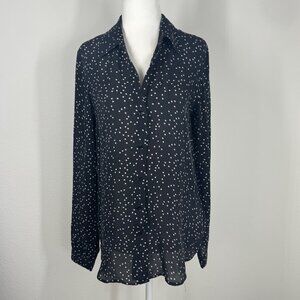 L’AGENCE Black Silk Polka Dot Blouse Size Small